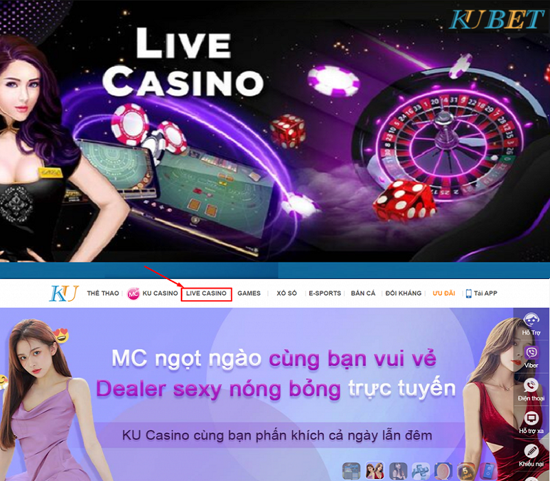 Sảnh cược Live Casino Kubet